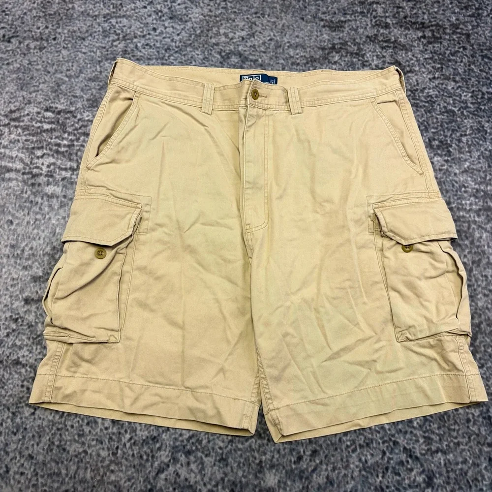 Polo Ralph Lauren Cargo Shorts Chino Mens 40 Tan Khaki Preppy Utility Outdoor